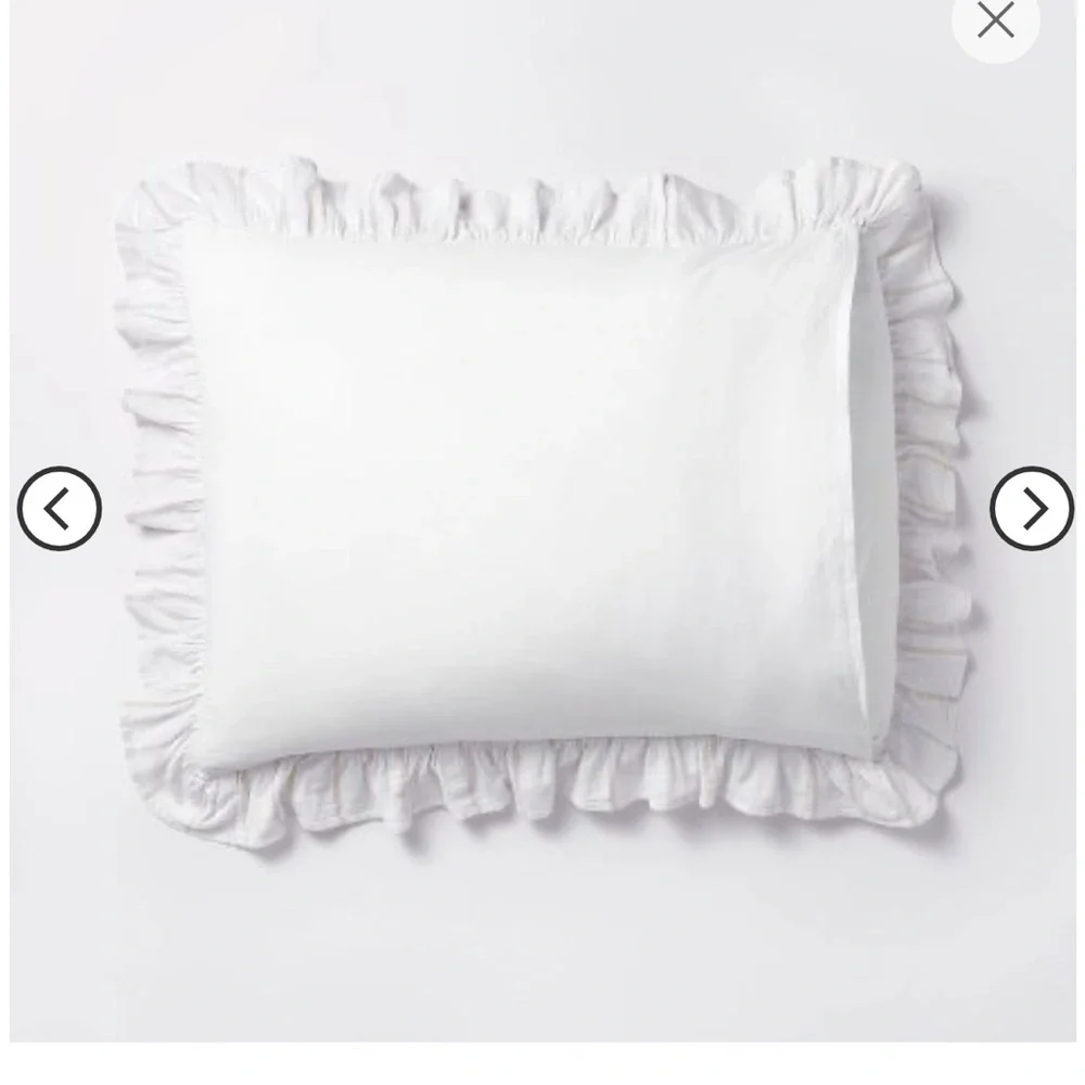 Yarn Dye Stripe with Ruffle Duvet Cover & Sham Set White/Khaki - ThStudio McGee